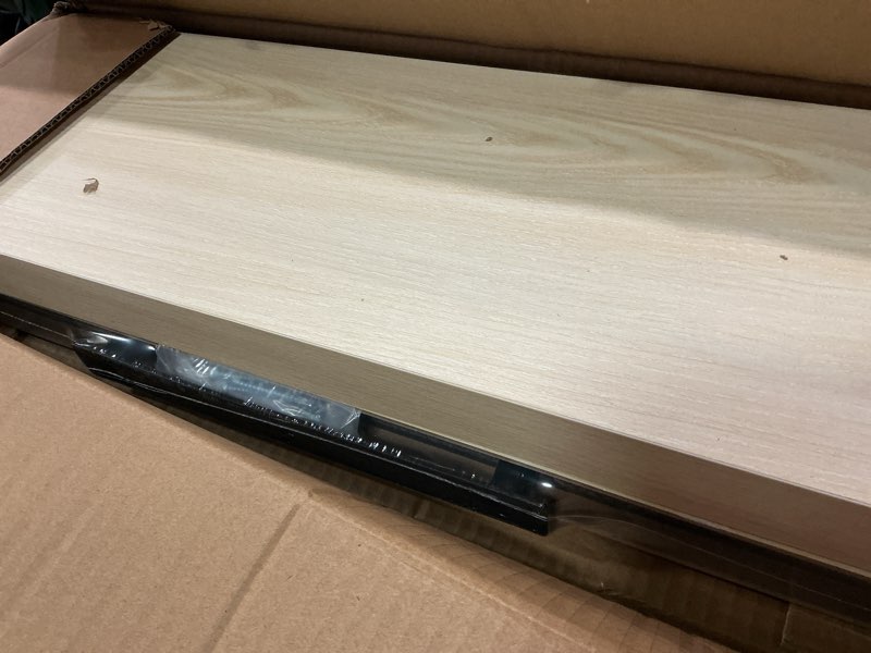 Condition photo showing Good Condition for INHABIT UNION White Oak Floating Shelves for Wall, 24 in Wall Mounted Shelves Perfect for Bedroom, Bathroom, Living Room and Kitchen Decoration Storage?Set of 2? White Oak 24 Inch