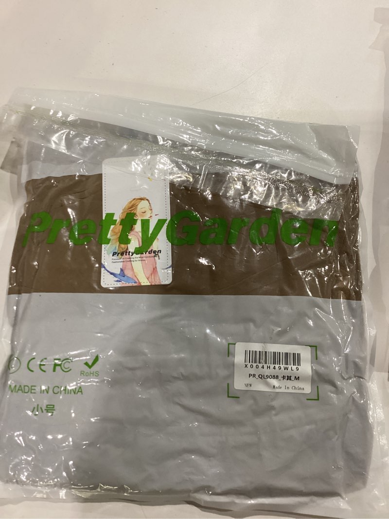 Condition photo showing New/Like New for PRETTYGARDEN Women's 2026 Summer Strapless Tube Mini Dress Off Shoulder Smocked Ruffle A Line Flowy Short Party Club Dresses Khaki Small
