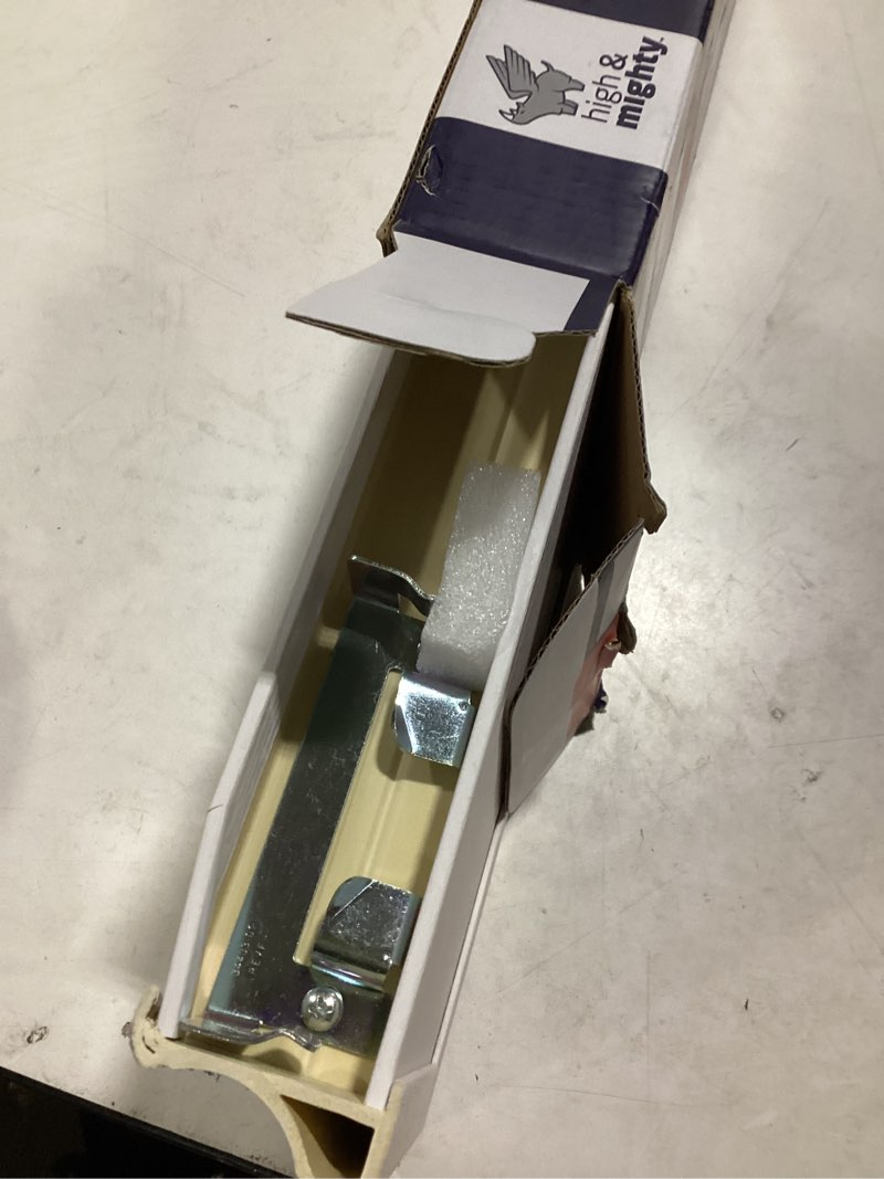 Condition photo showing New/Like New for HIGH & MIGHTY 515610 Decorative 24" Floating Shelf Holds up to 20lbs, Easy Tool-Free Dry Wall Installation, Beveled, Retail Packaging, White