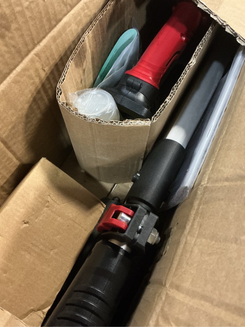 Condition photo showing Good Condition for mzk 2-in-1 cordless pole saw & mini chainsaw with 3 replacement chain, 20v battery pole chainsaw, 4.5" cutting capacity, 13ft reach pole saw for tree trimming(2 batteries and fast charger included) red