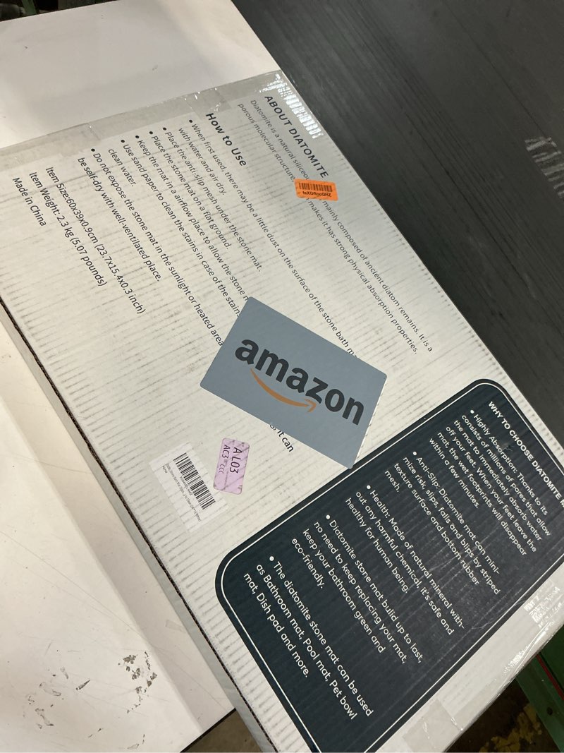 Condition photo showing New/Like New for Stone Bath Mat Diatomaceous Earth Shower Mat Non-Slip Super Absorbent Diatomite Stone Mats for Bathroom Floor/Ktichen Cuonter Quick-Drying Easy to Clean (24''*16''White)