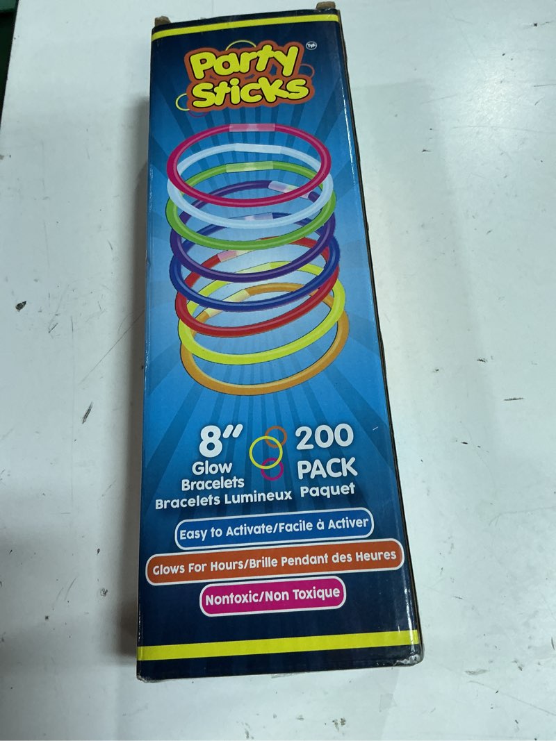Condition photo showing New/Like New for glow sticks bulk neon party supplies - 200 8” neon party glow sticks w/ connectors for glow necklaces and glow bracelets glow in the dark party supplies 200 pack