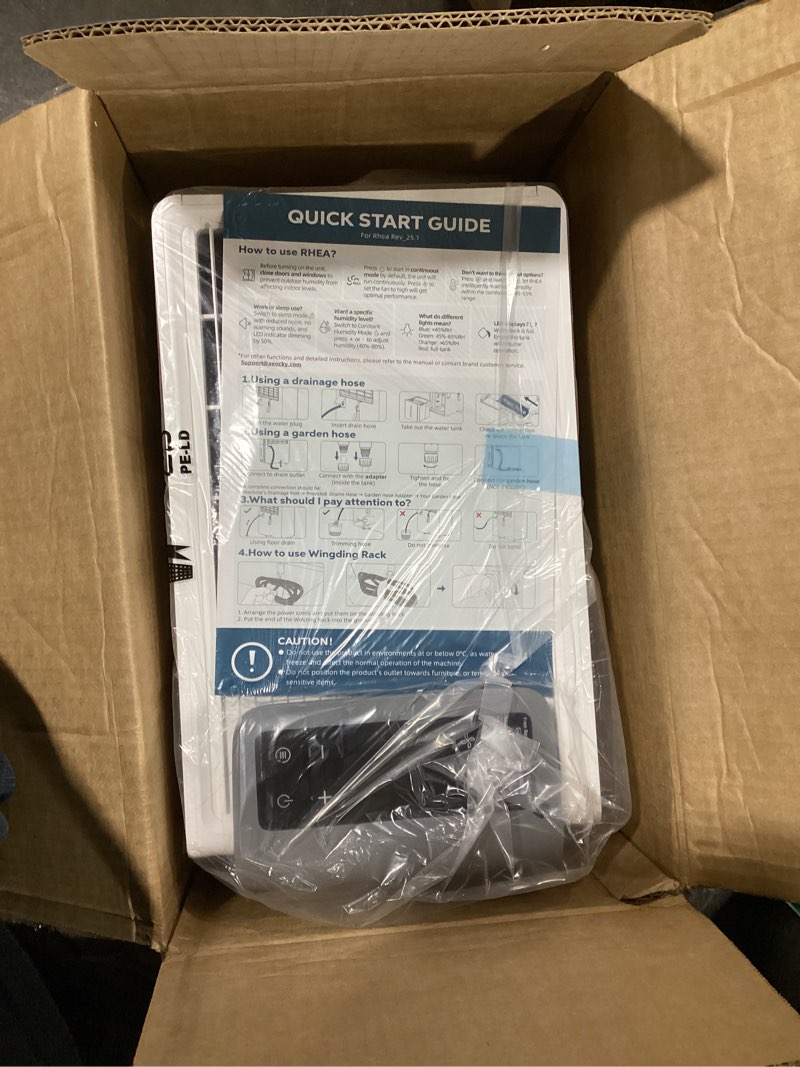 Condition photo showing New/Like New for 4500 Sq.Ft Most Efficient Energy Star 2025 Dehumidifier,AEOCKY Max 80 Pint/Day Smart Compressor Dehumidifier with Drain Hose, Intelligent Humidistat,for Basement,Bedroom,Home,Bathroom 80 Pints - 4500 Sq.Ft