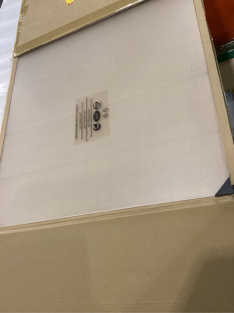 Condition photo showing As Is for 24x48 Plexiglass Sheets 1/4 inch Thick Clear 24x48 Acrylic Plexiglass Sheet 1/4 inch Thick Acrylic Board Lucite Panel - Idea for Display Case,Signage,Crafts,Lighting,Fish Tank,Windows 1pcs 1/4x24x48 inches 1