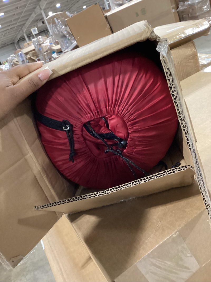 Condition photo showing Good Condition for coleman palmetto cool-weather sleeping bag, 30°f lightweight camping sleeping bag for adults, no-snag zipper with stuff sack included red (pfas-free)