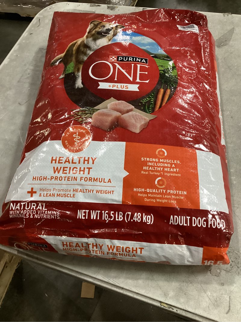 Condition photo showing New/Like New for (bbd:12/2027) purina one plus healthy weight high-protein dog food dry formula - 16.5 lb. bag