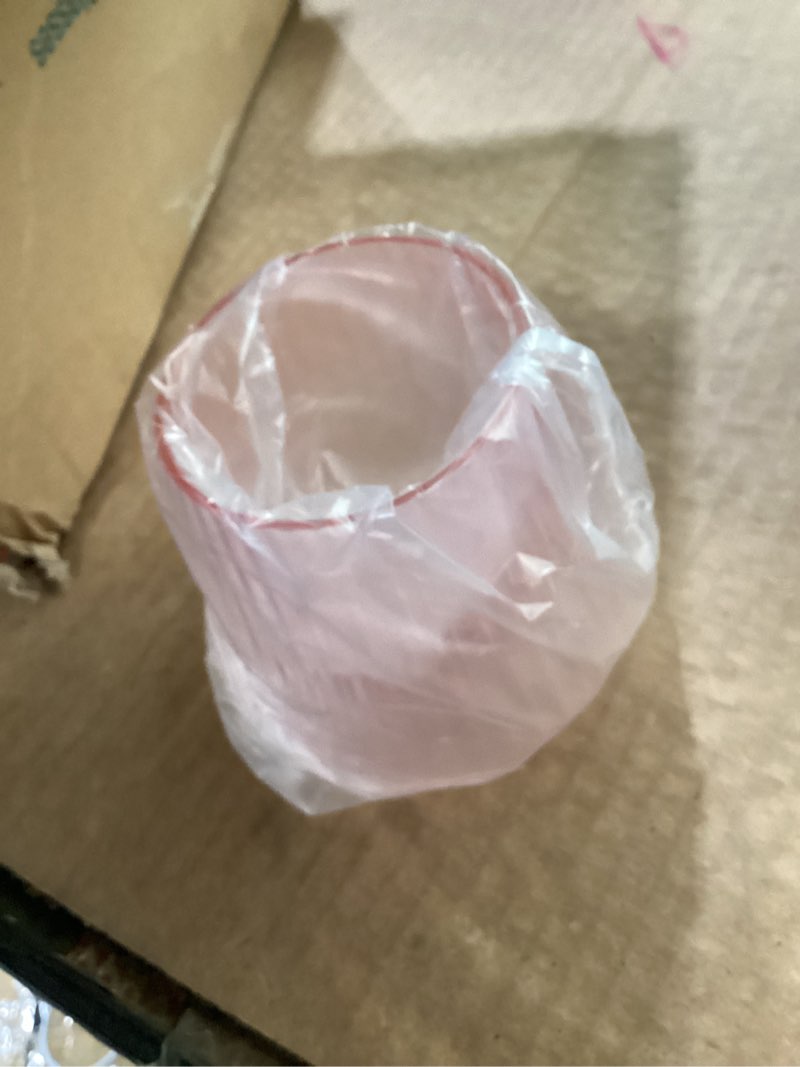 Condition photo showing New/Like New for tchrules 24 pack 14oz pink plastic stemless ribbed wine glasses | unbreakable, reusable, heavy duty, cold drinks, cocktail cups, outdoor party supplies, for wedding/birthday/mimosa bar pink 14oz