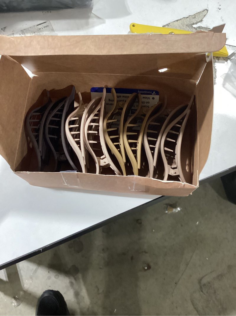 Condition photo showing Good Condition for Flat Hair Clips for Women - 6 PCS French Flat Claw Clips Medium Hair Clips for Girls Large Hair Claw Clips for Thick or Thin Hair Strong Hold No Slip Hair Accessories for women (Brown Grey)