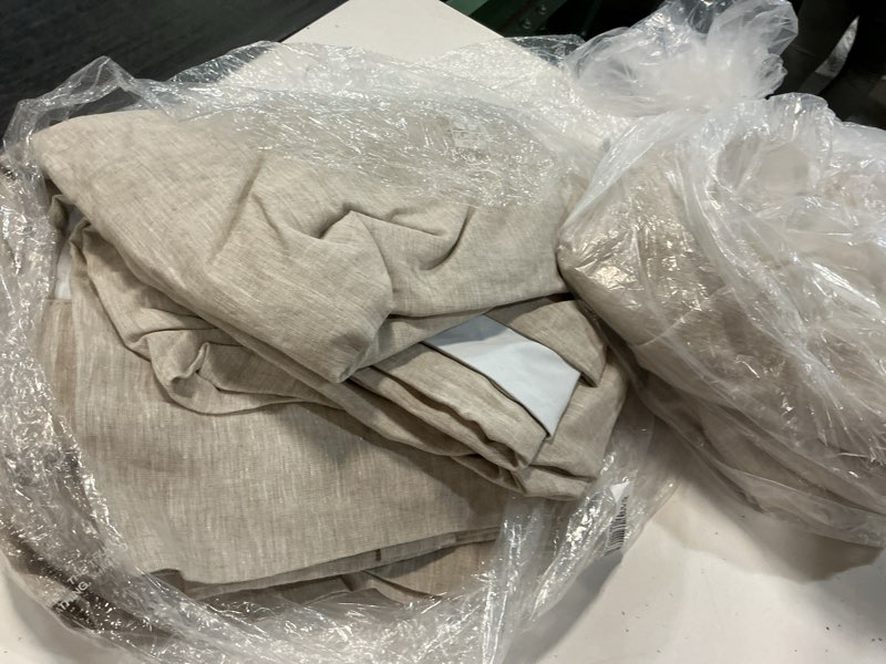 Condition photo showing Good Condition for european linen true blackout curtain - single panel, 96x84, flax