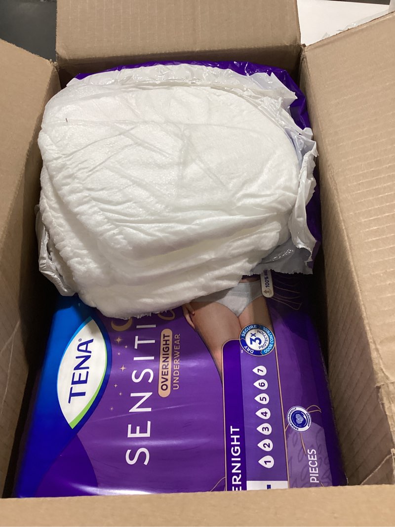 Condition photo showing Good Condition for tena sensitive care overnight incontinence underwear for women, bladder control and postpartum, xxl, 48 count (waist size 47in-66in) 2x-large 48