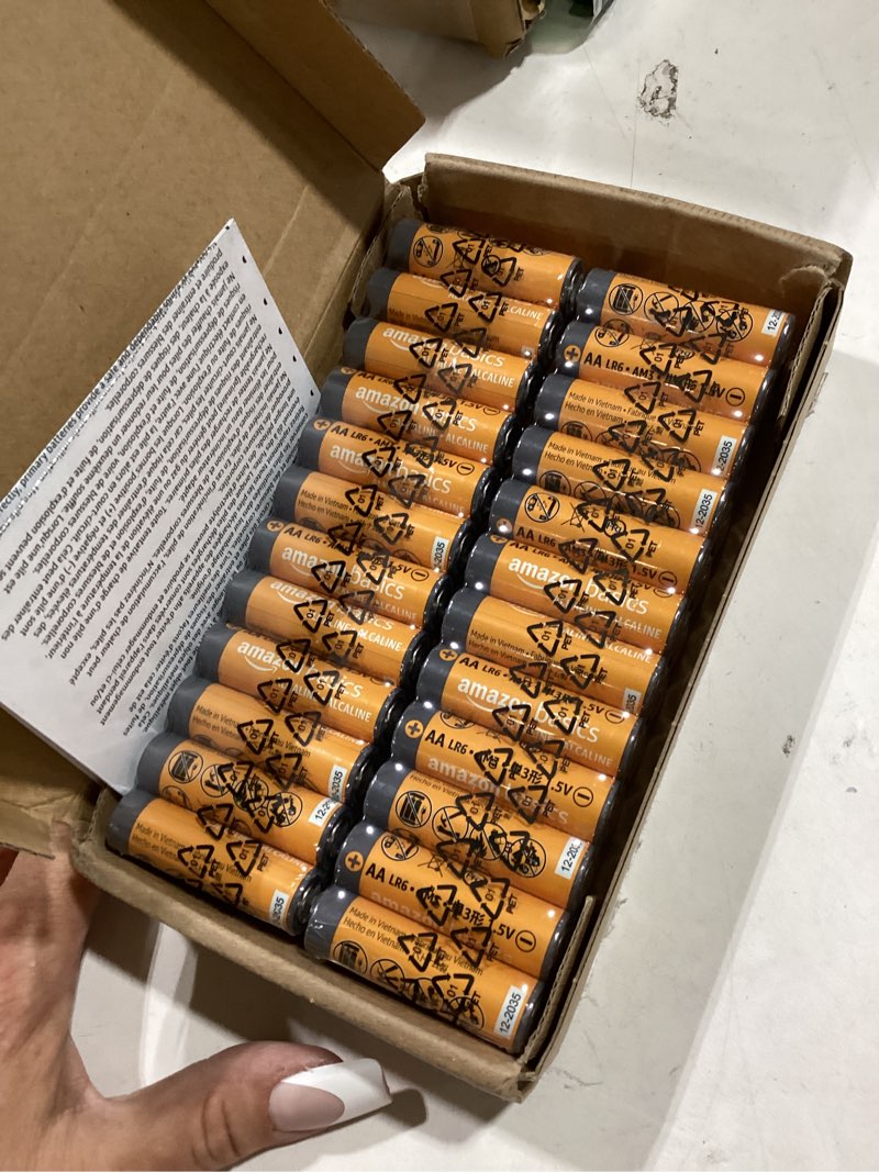 Condition photo showing New/Like New for amazon basics 48-pack aa alkaline high-performance batteries, 1.5 volt, 10-year shelf life, long-lasting, no leakage 48 count (pack of 1)
