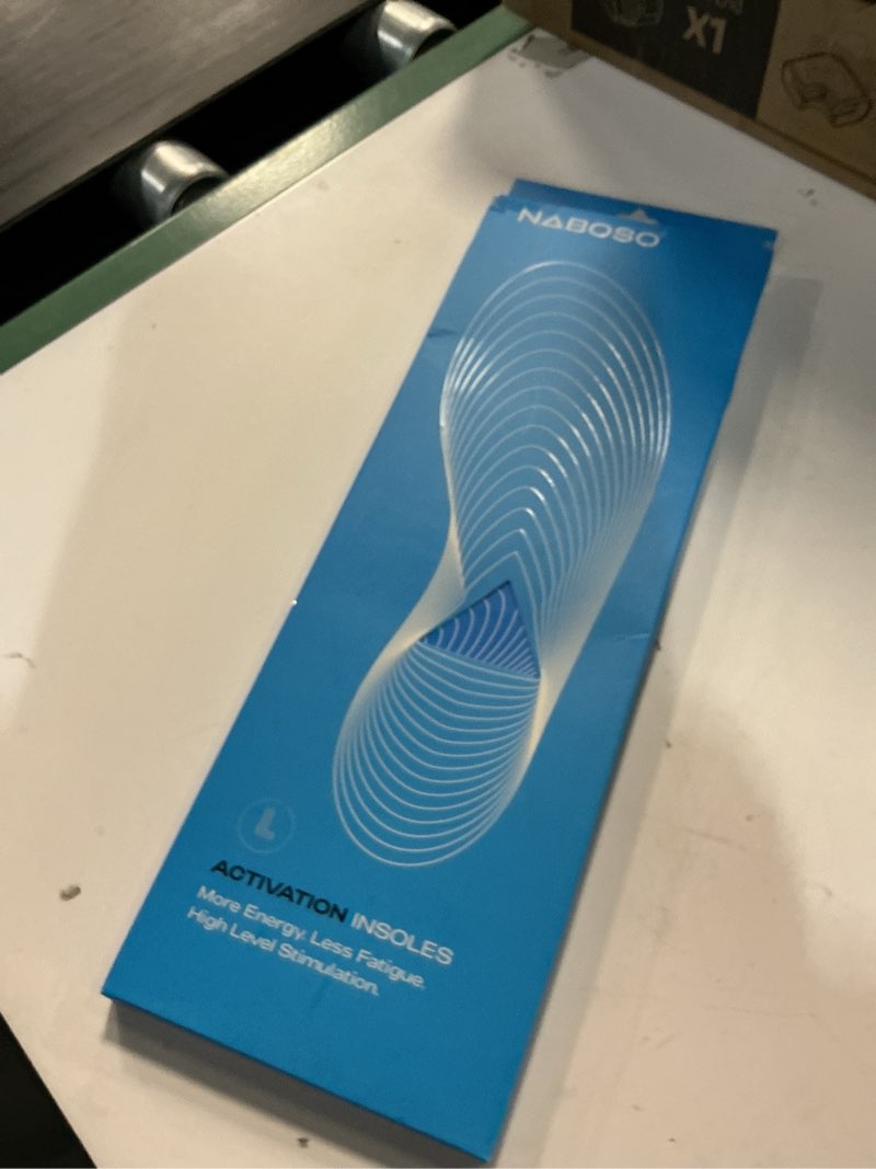 Condition photo showing New/Like New for naboso activation sensory insole, thin men's and women's textured anti-fatigue shoe inserts that best stimulate the feet to improve posture, balance, and foot strength. medium (pack of 1) large