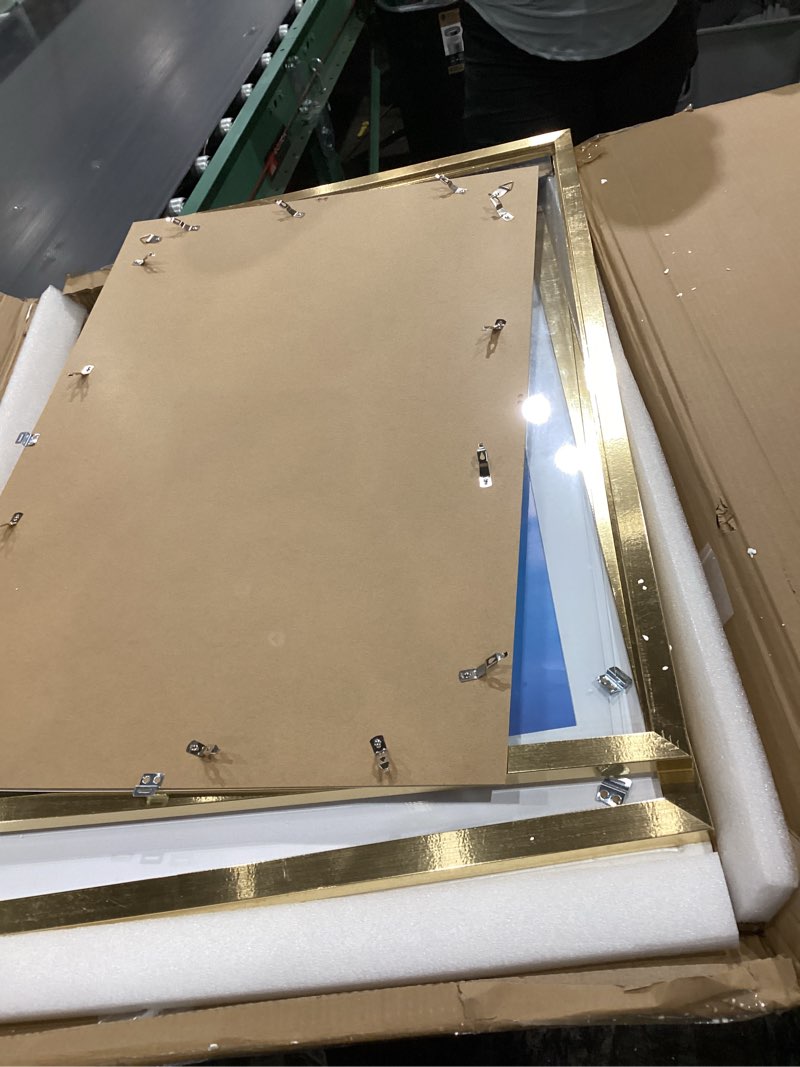 Condition photo showing As Is for 24x36 poster frame set of 2, 24 x 36 wood picture frames with mat for 20x30, wooden photo frame with tempered glass cover for wall mounting display, gold gold 24x36-2pack