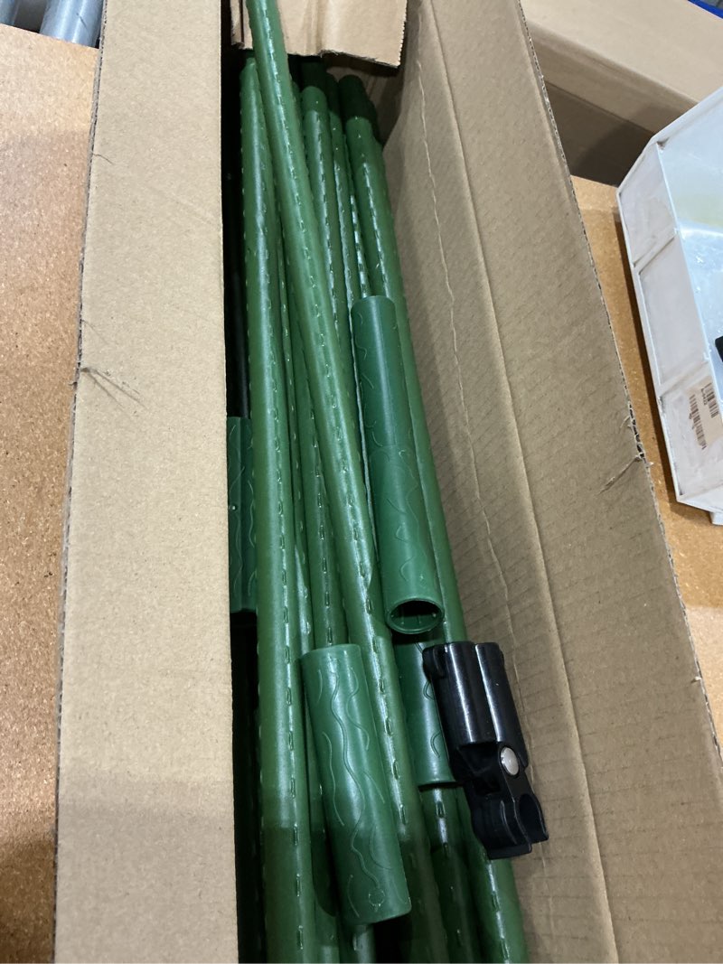 Condition photo showing New/Like New for 24 inch plant support garden stakes, steel tomato plant stakes, pack of 21