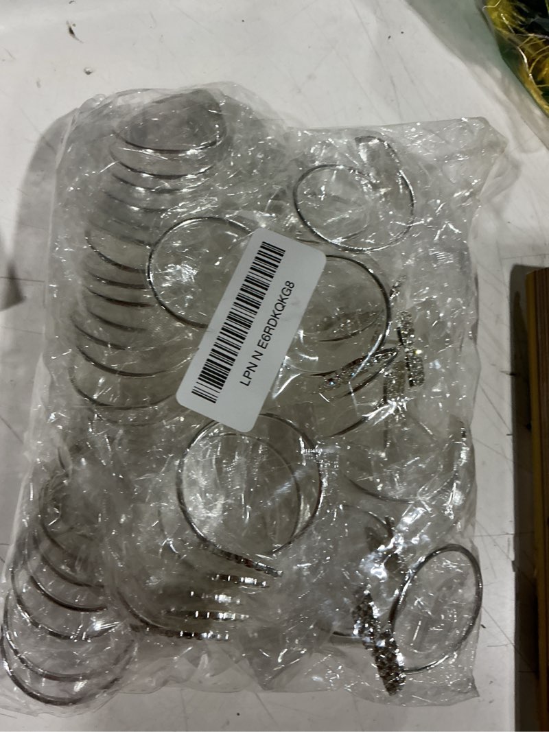 Condition photo showing Good Condition for hotop 48 pcs silver rhinestone napkin rings set – elegant crystal table decor for christmas, wedding, party, holiday dinner & banquet decorations