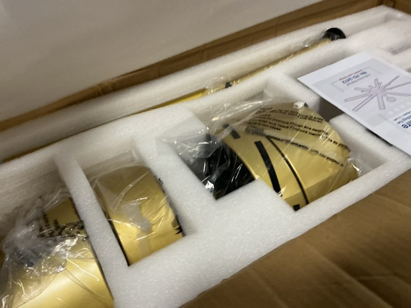 Condition photo showing New/Like New for 72 inch Large Ceiling Fans with Lights and Remote?Indoor/Outdoor Modern Ceiling Fan for Living Room Patio?6 Speed Reversible?8 Blades and 9 Lights?3 CCT?White Gold