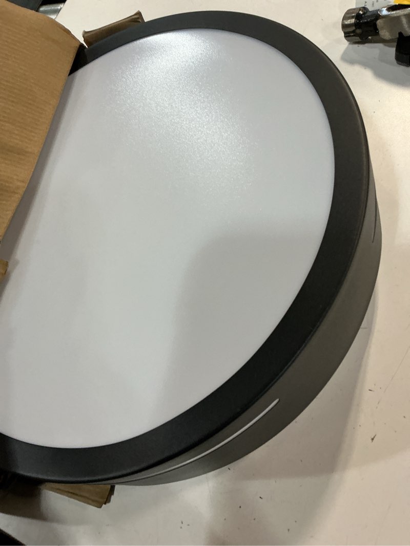 Condition photo showing Good Condition for globe electric bree 15-in matte black smart integrated led flush mount light
