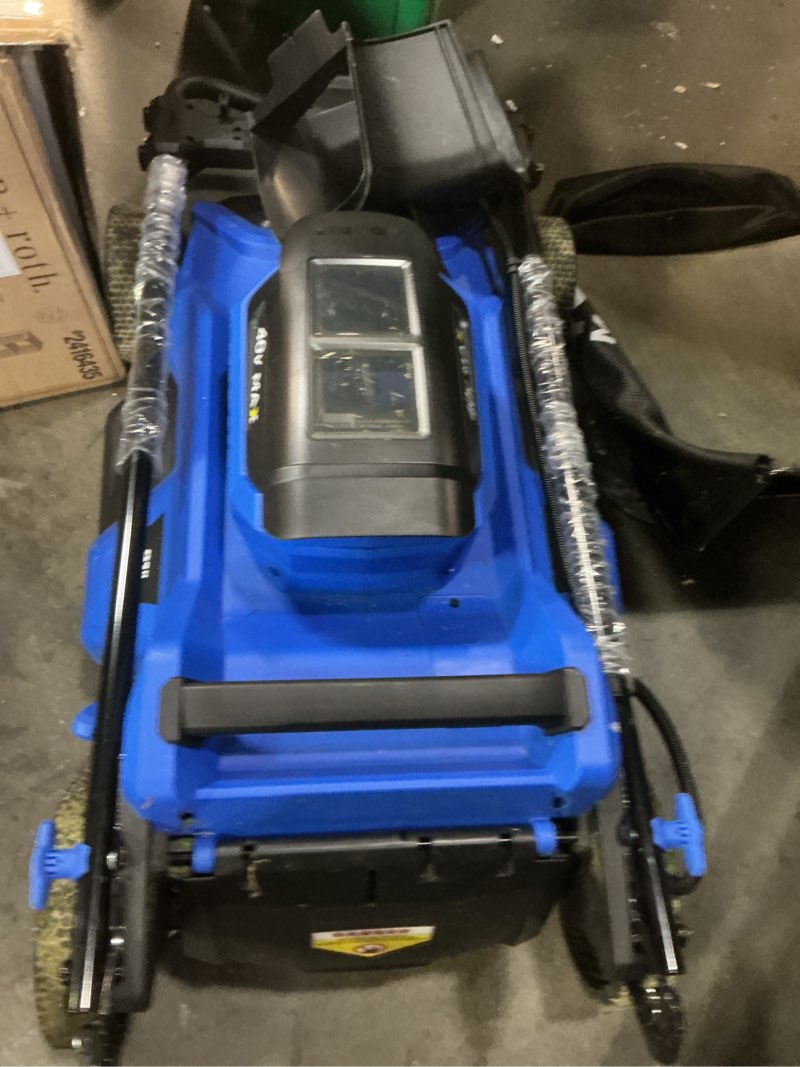 Condition photo showing As Is for kobalt 40-volt 21-in brushless push lawn kpm 2040a-03 battery powered mower