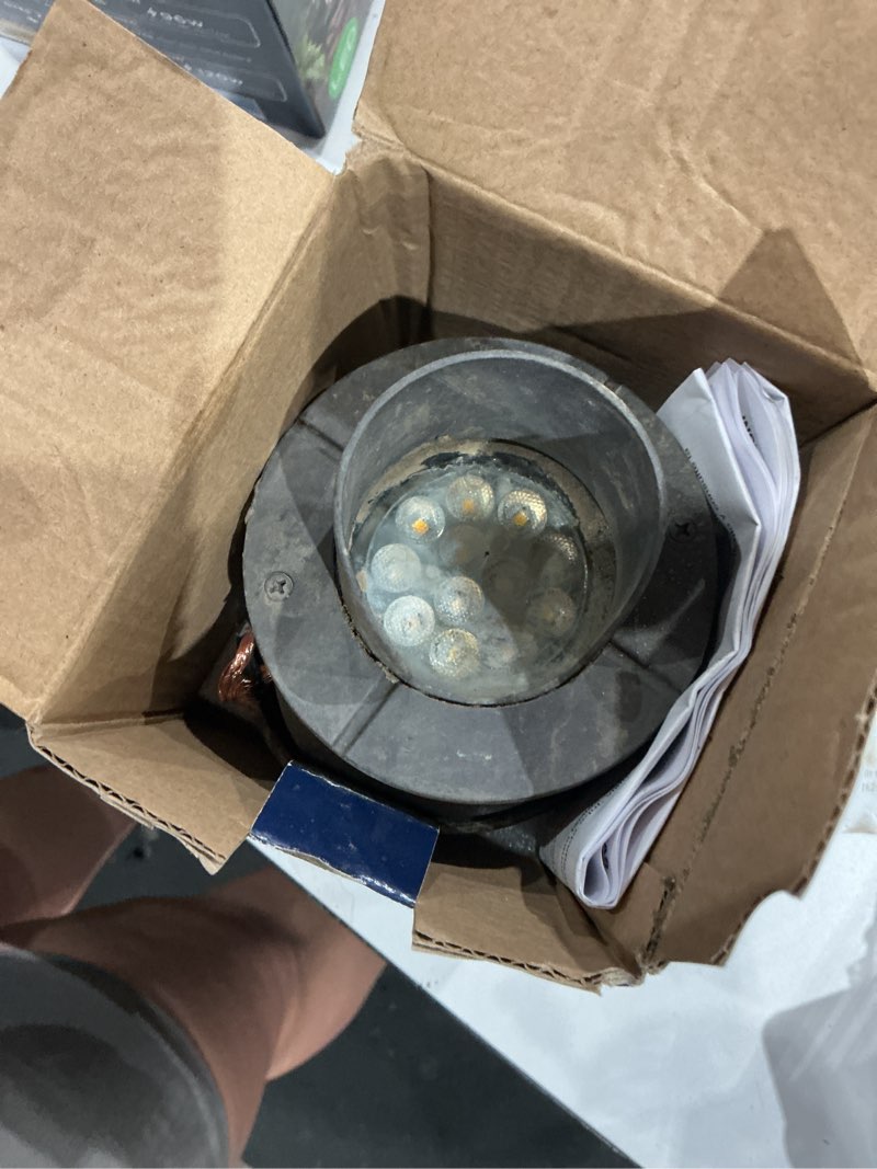 Condition photo showing As Is for harbor breeze 500 -lumens 9 -watt matte bronze low voltage hardwired led outdoor path light ( 3000-k )