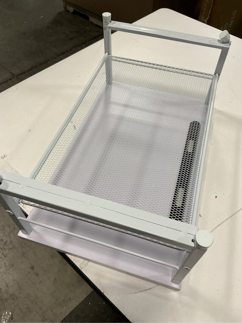 Condition photo showing As Is for Under Desk Cable Management Tray White, Cinati Wire Organizers No Drill, Cable Tray with Clamp for Wire Management, Cord Organization Box for Office, Home - No Damage to Desk White-1 Pack(13.4")