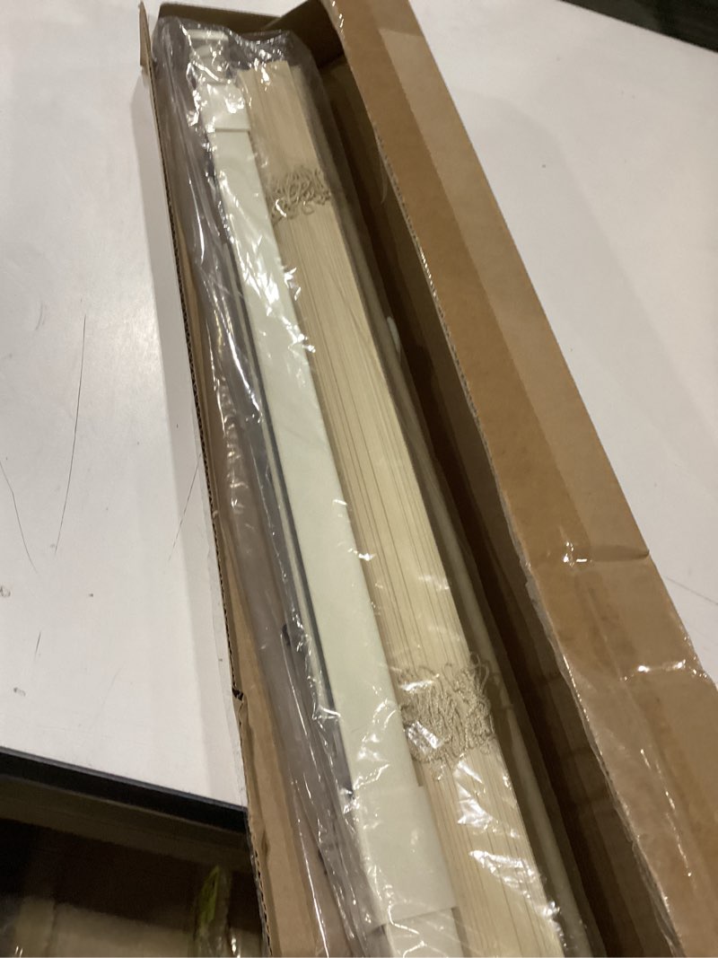 Condition photo showing New/Like New for LazBlinds No Tools No Drill 1" Vinyl Mini Blinds, Cordless Blinds for Windows, Light Filtering Horizontal Window Blinds & Shades, 22 1/2" W x 48" H, Cream Cordless-cream 22 1/2" W x 48" H