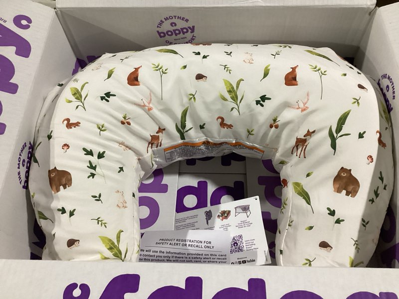 Condition photo showing Good Condition for Boppy Nursing Pillow - Firm, Ergonomic U-Shaped Bottle and Breastfeeding Pillow with High Lift for Comfort and Support, Spacious Surface - Neutral Plants and Animals New Nursing Pillow Neutral Plants and Animals