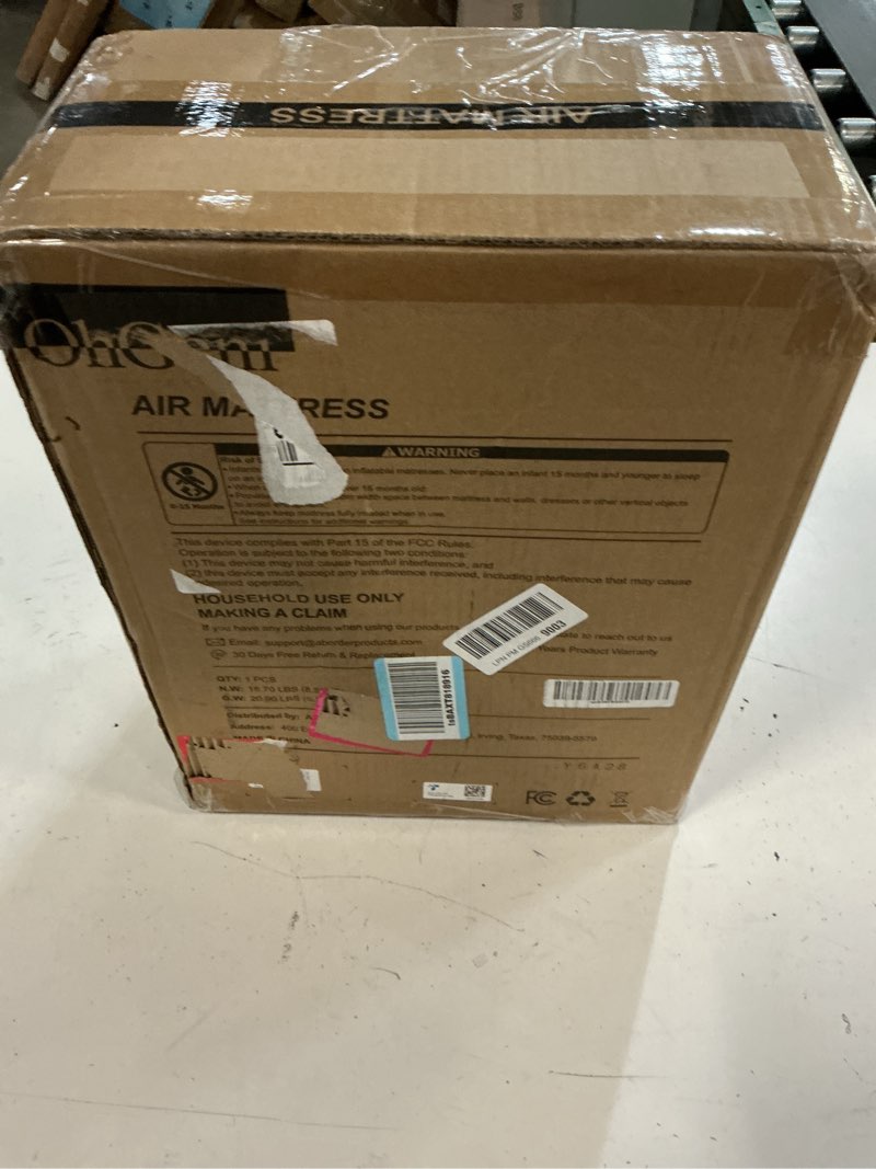 Condition photo showing New/Like New for ohgeni 20" queen air mattress (1-pack) with built in pump, inflatable blow up bed, upgraded air column support for enhanced stability, raised height for easy entry & exit, 650 lbs capacity comfort height 20'' black queen