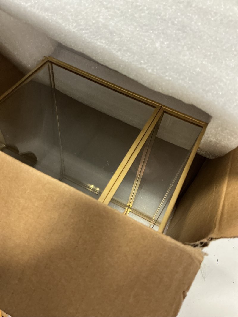 Condition photo showing Good Condition for glass wedding card box with slot, large clear card box gold brass gift card storage box perfect for wedding receptions, birthday party, bridal shower greeting card organizer gold with slot