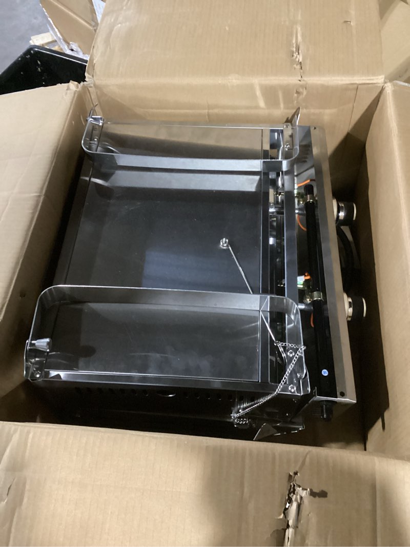 Condition photo showing As Is for Onlyfire Flat Top Gas Griddle with Lid, 2-Burner Tabletop BBQ Propane Gas Grill Griddle, Portable Griddle for Outdoor Cooking Kitchen, Tabletop Griddle for Patio Party Camping Tailgating RV