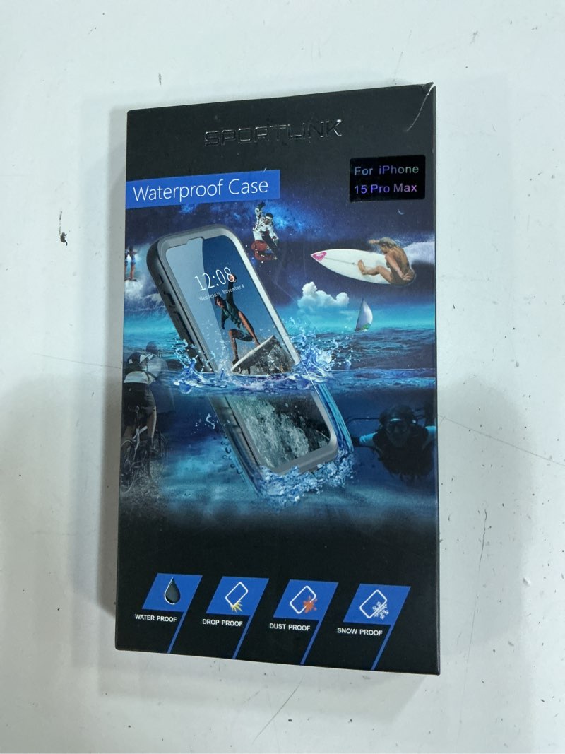 Condition photo showing New/Like New for sportlink for iphone 15 pro max case, ip68 waterproof military protective full body heavy duty shockproof 360 sealed dustproof with camera screen protector cover for i phone 15 pro max 6.7" black for iphone 15 pro max (6.7") black