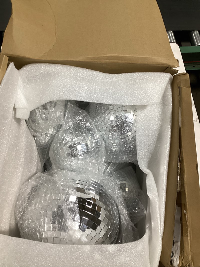 17 pcs disco ball decor: mini large assorted size hanging mirror disco ball sets - silver party orna
