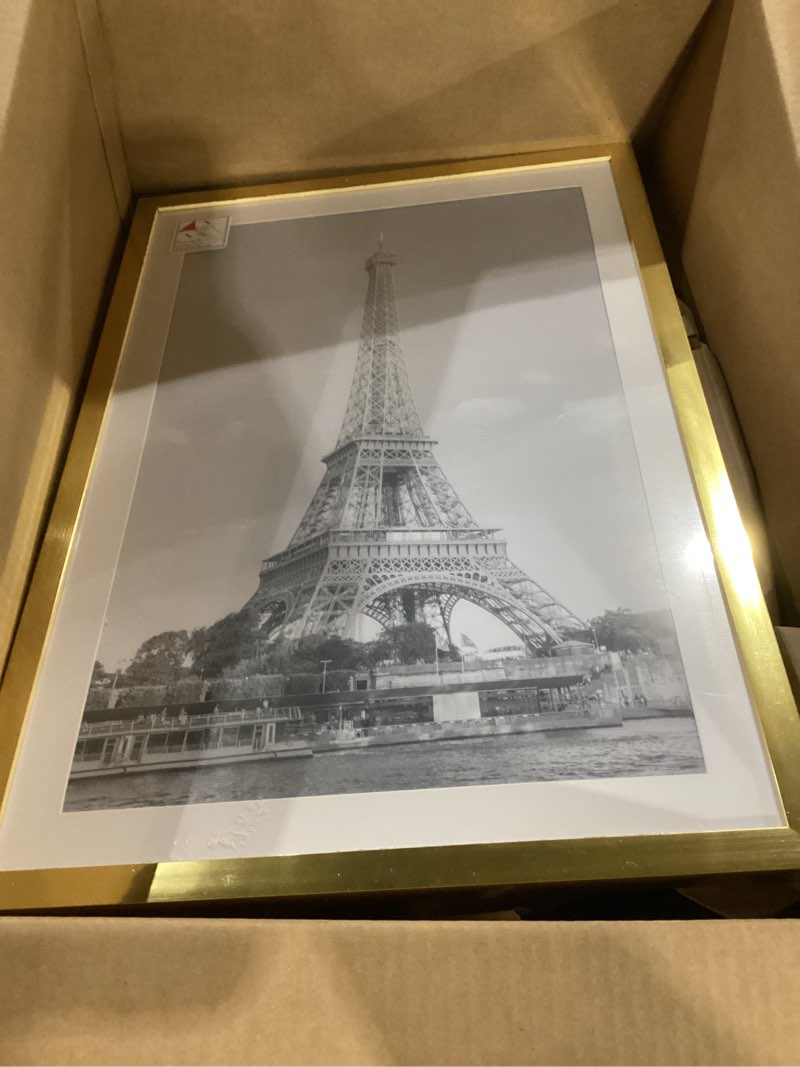 Condition photo showing Good Condition for upsimples 13x19 picture frame, display pictures 11x17 with mat or 13 x 19 without, wall hanging poster frames, gold, 1 pack gold 13x19