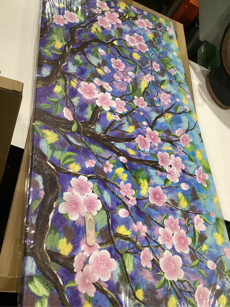Condition photo showing Good Condition for vanseeing cherry blossom wall art canvas prints birds on the tree branch pink flower oil painting modern artwork large wall decor for office living room bedroom home 48l x 20w,similar to stock photo