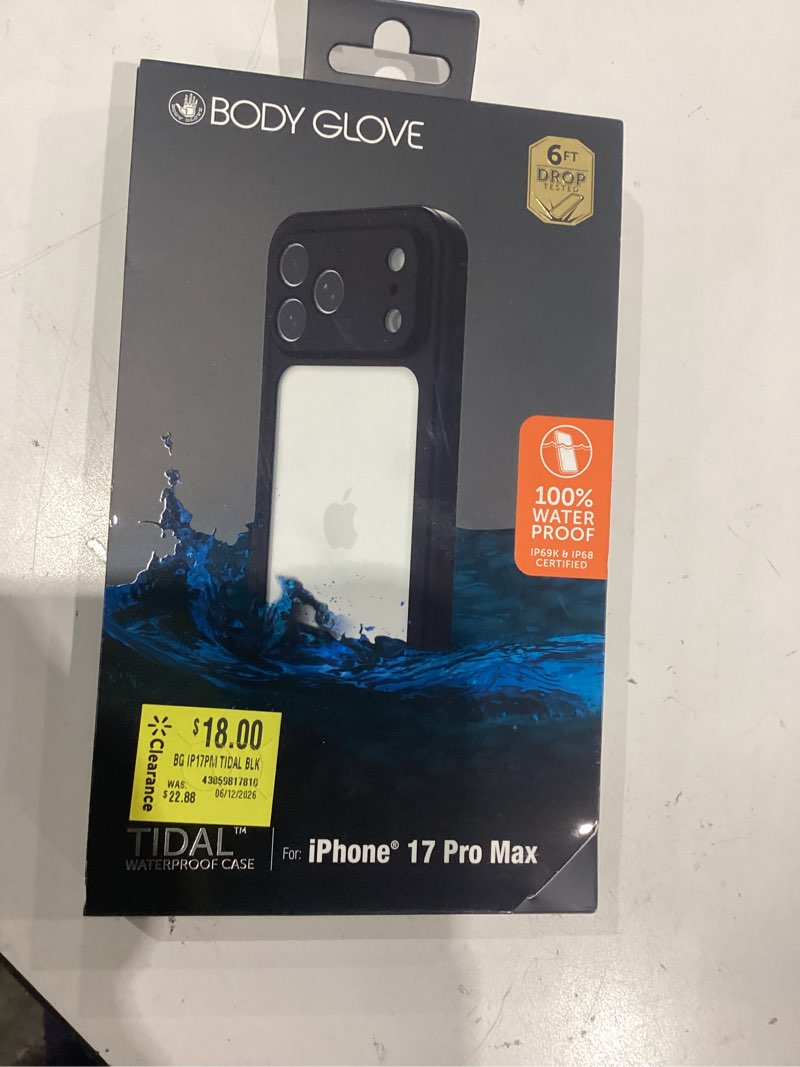 Condition photo showing Good Condition for body glove tidal waterproof phone case for iphone 17 pro max - black/clear