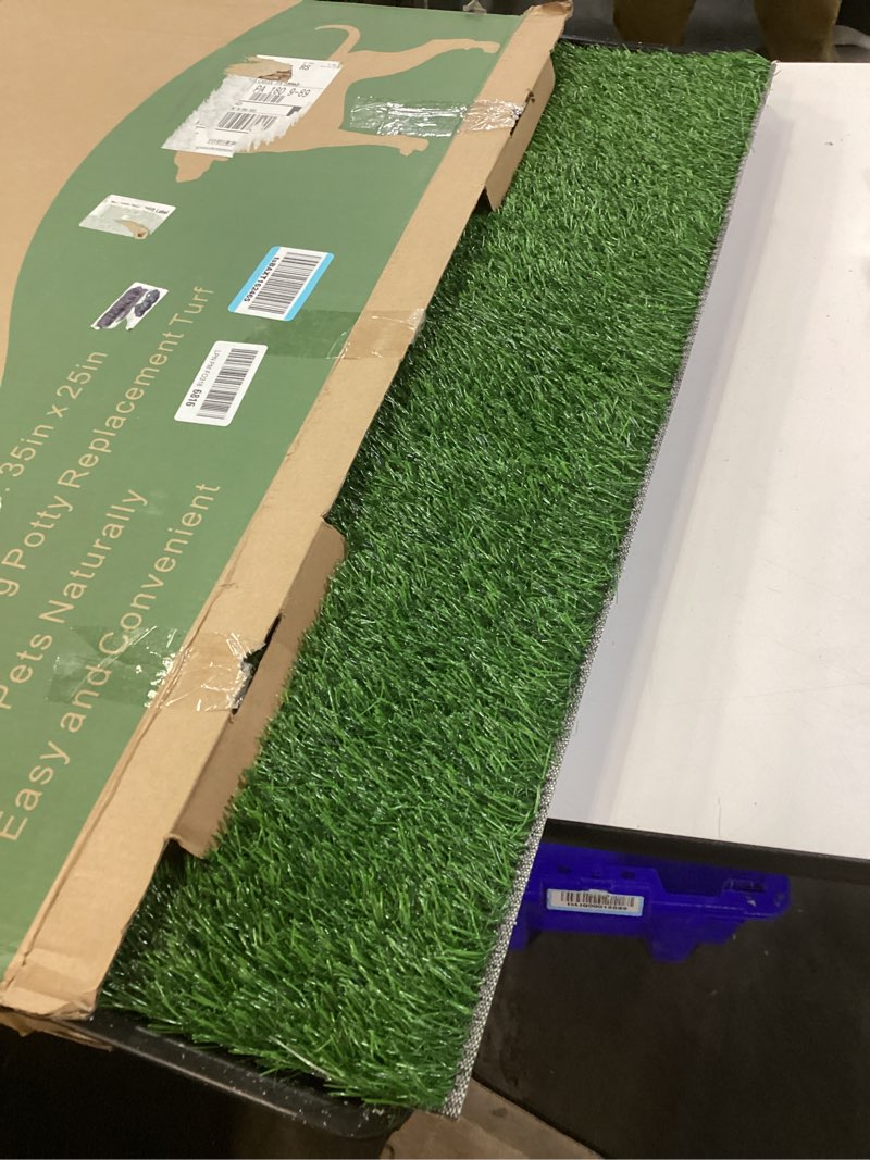 Condition photo showing Good Condition for LOOBANI 35x23in Large Dog Litter Box: Dog Grass Pad with Tray with 2×Artificial Grass Pads + 1×Drainage Grate - Quickly Absorbent Portable Patio Potty for Balcony Apartment Indoor Outdoor Use L-35"x23"