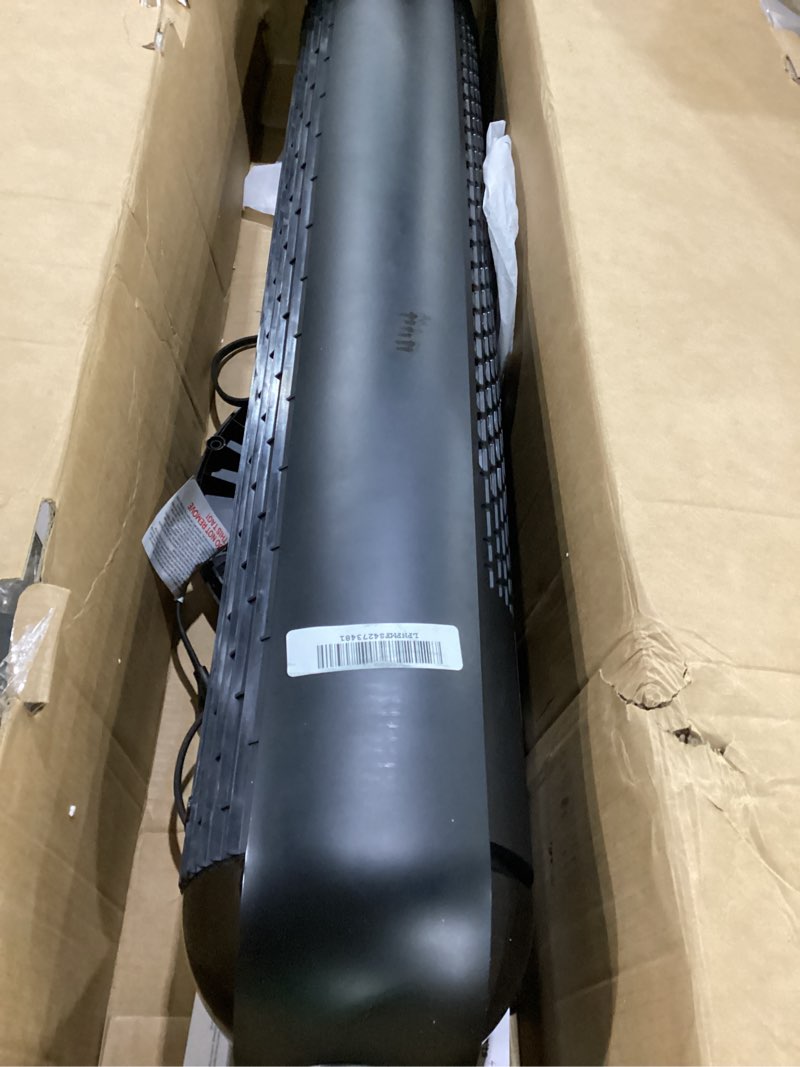 Condition photo showing As Is for not tested ****dreo tower fan and heater combo, 29.2ft/s standing fans for bedroom, 17 levels, 6 modes, 120° oscillation, 42 inch, 12h timer, 25db quiet, with remote, for office, large room, black