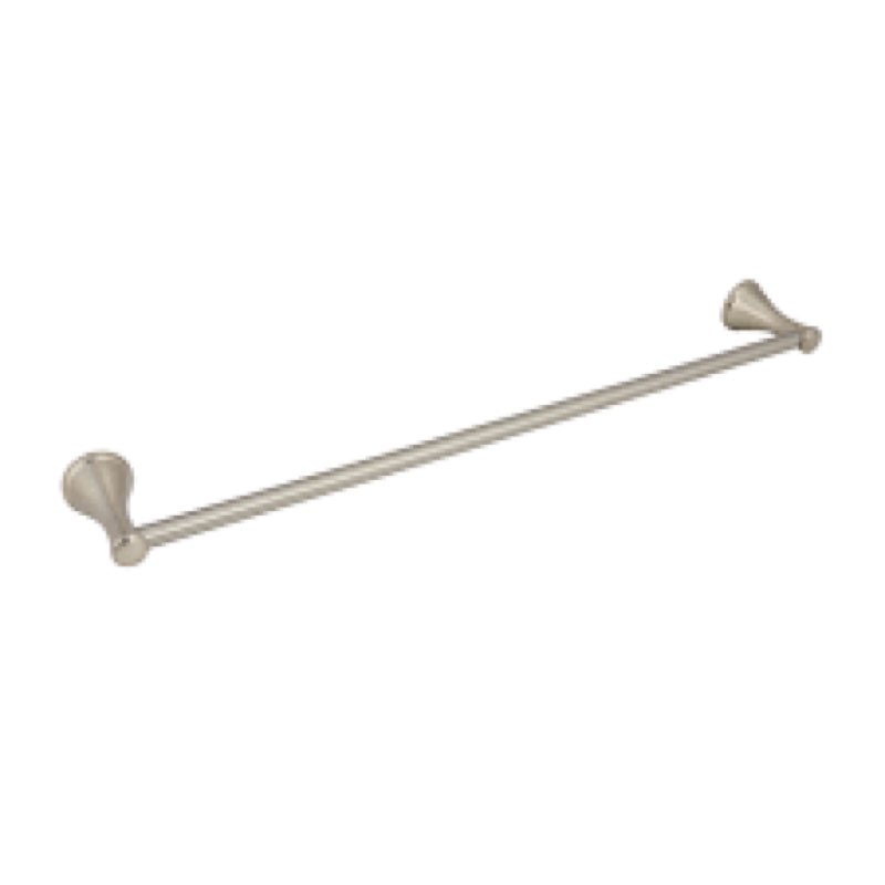style selections bailey 24in brushed nickel wall mount single towel bar, 2131148