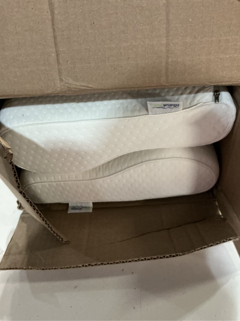 Condition photo showing Good Condition for tempur-pedic, standard tempur-neck pillow, medium profile-2-pack, white 2 count medium profile 2