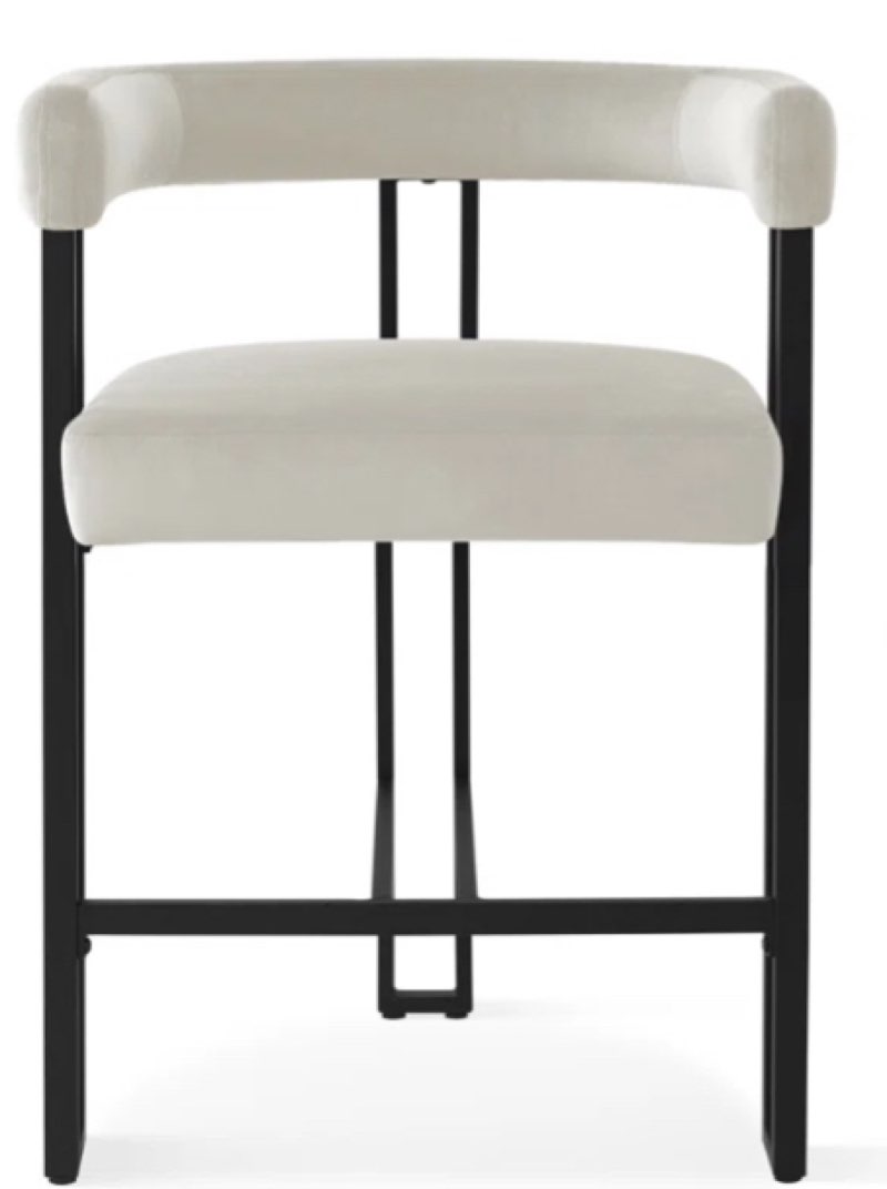 Upholstered  Solid Back Counter Stool