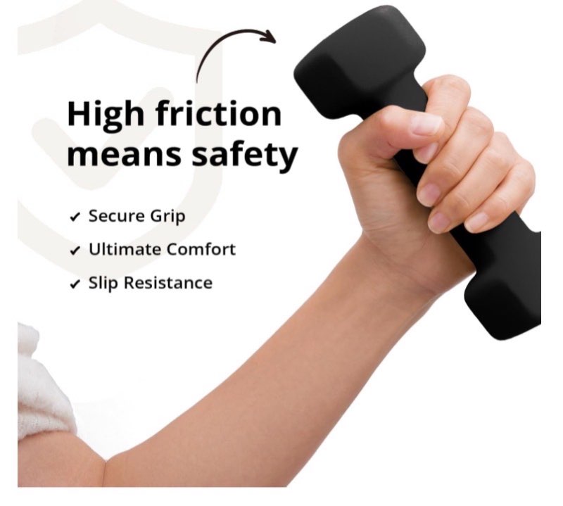 Portzon 10 Colors Options Compatible with Set of 2 Neoprene Dumbbell,1-15 LB, Anti-Slip, Anti-roll, 