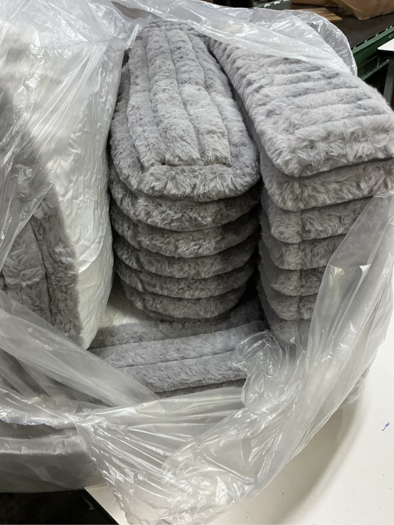 Condition photo showing Good Condition for MAXYOYO Kids Bean Bag Chair, Comfy Faux Fur Bean Bag Sofa with Filler, Upholstered Floor Sofa with Pillows and Armrests, Lazy Floor Chair Couch for Boys and Girls, Grey Single Grey