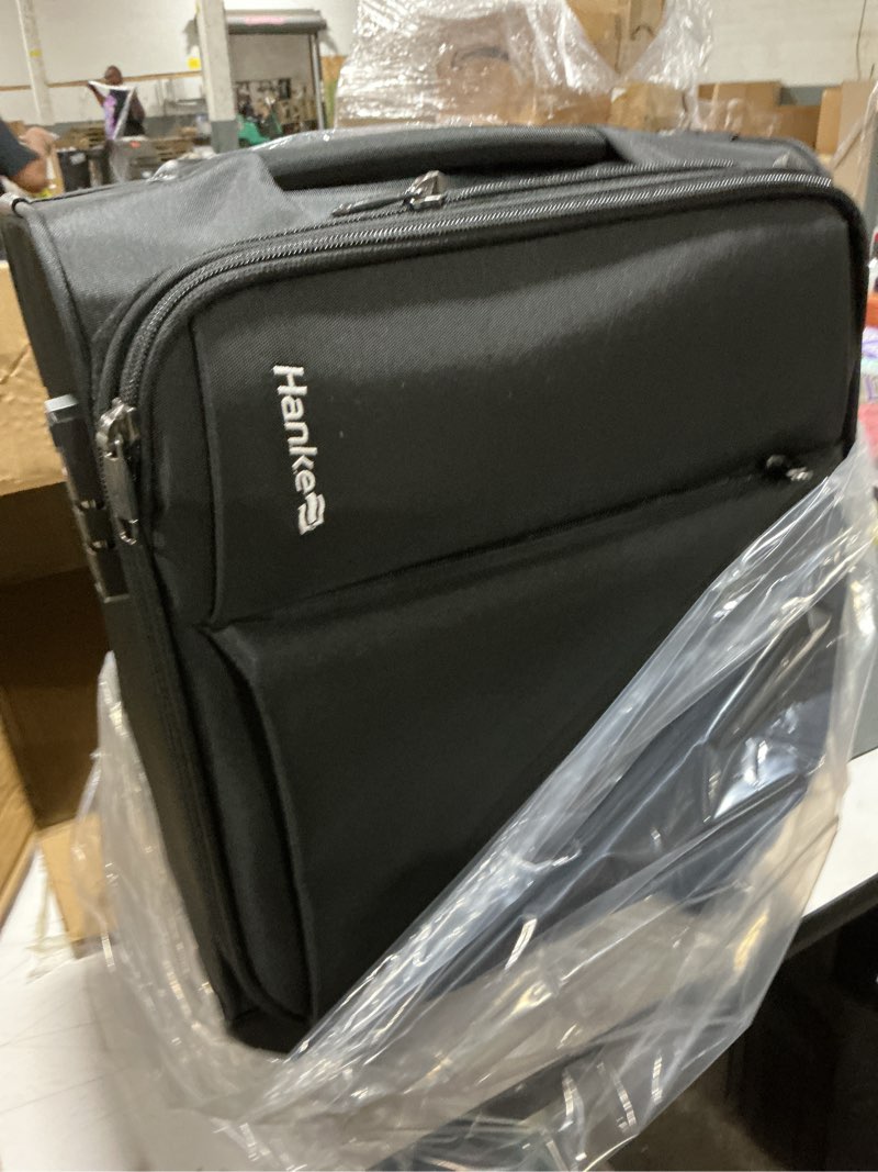Condition photo showing Good Condition for hanke underseat carry on luggage with wheels, spinner small suitcase, 16-inch rolling under seat luggage, softside lightweight carry on bag for airplane tsa travel personal item, black 16-inch underseat black