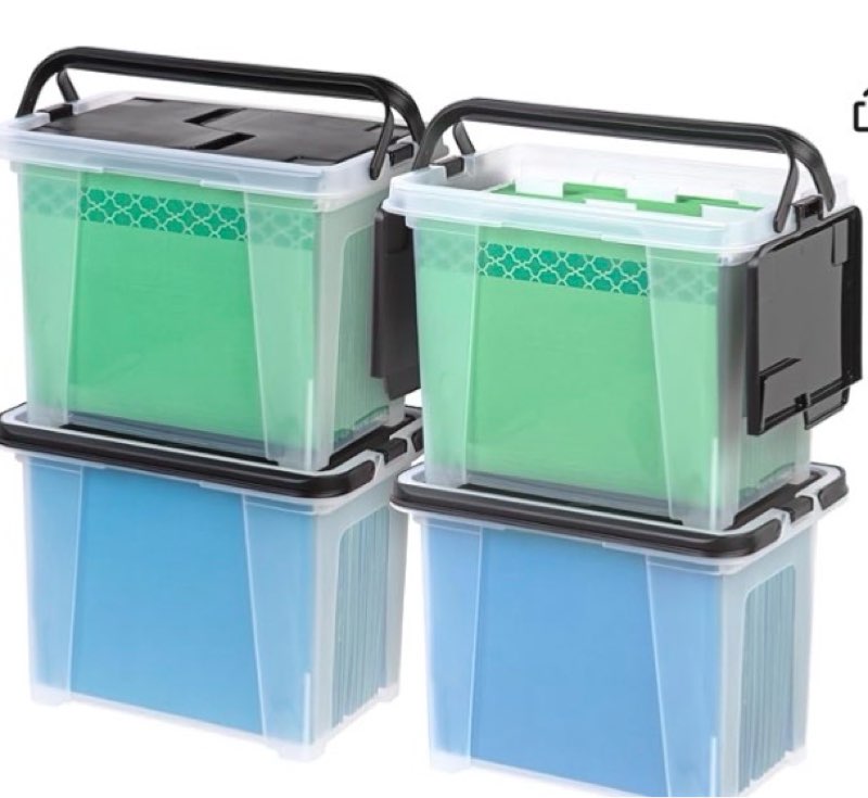 IRIS USA File Box, WeatherPro File Organizer for Letter/Legal File, Water Resistant Document Box, Pl