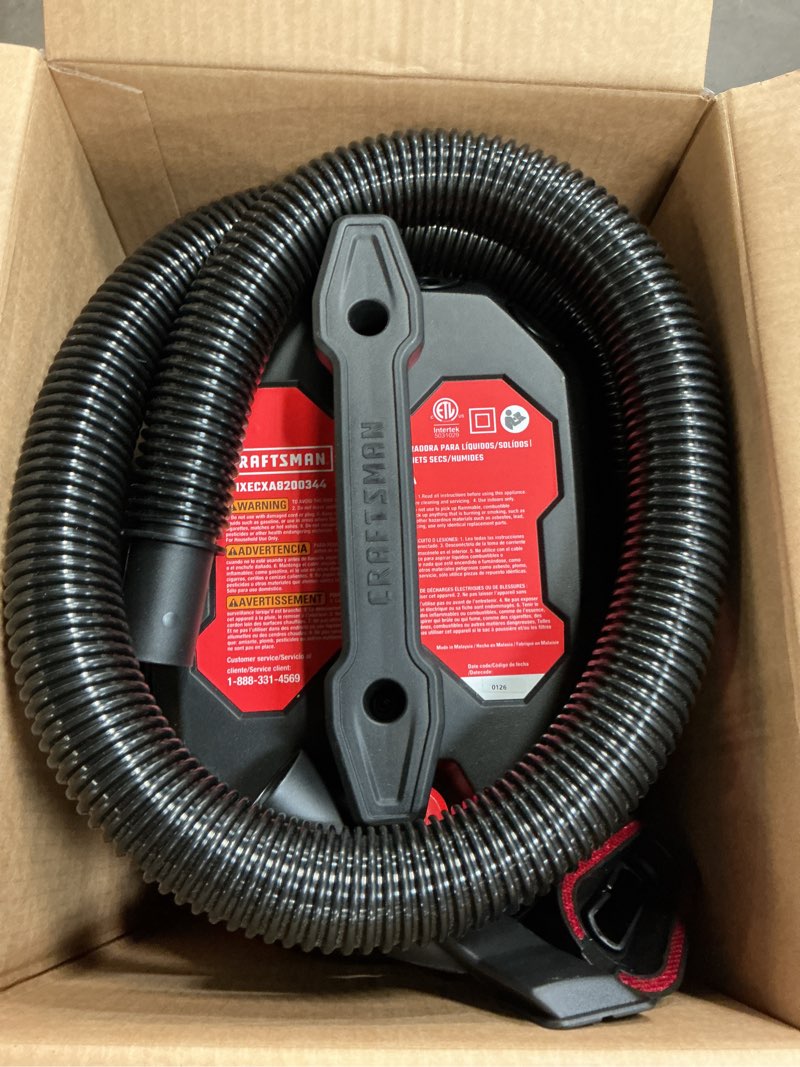 Condition photo showing Good Condition for craftsman 3-gallon 3 hp corded wet/dry shop vacuum with accessories included