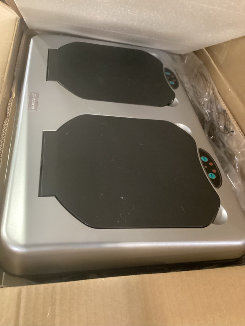 Condition photo showing Good Condition for itouchless 16 gallon touchless sensor kitchen trash can and recycle bin with wheels, 60 liter stainless steel dual-compartment (2 x 8 gallon) combo recycling and garbage trashcan brushed silver 16 gal dual