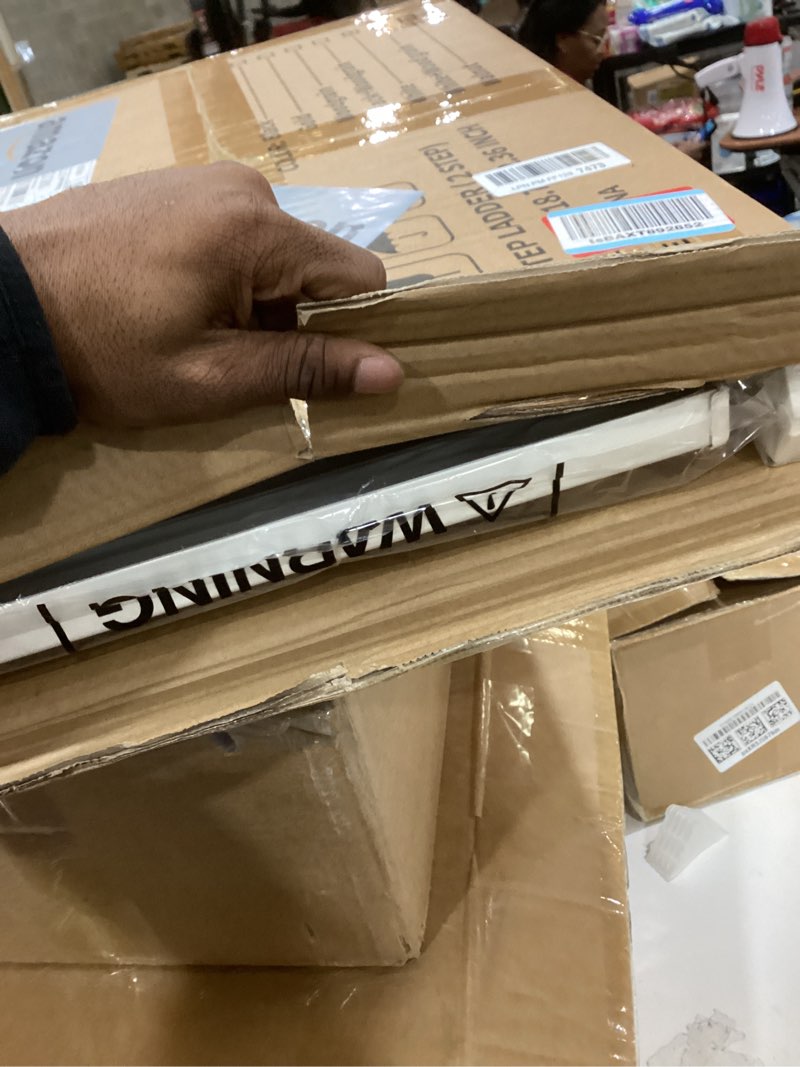 Condition photo showing As Is for HillhutApex 2 Step Ladder, Lightweight Portable 2 Step Stool with Anti-Slip Wide Pedal, 330lbs Capacity Aluminum Ladder for Household,Office,Library(White) White 2 Step