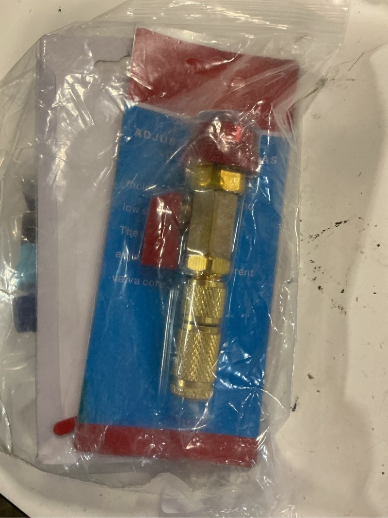 Condition photo showing Good Condition for 31pcs r134a valve core quick remover installer tool set, high low pressure ac valve core removal tool with r134a valve core ac service port cap valve stem kit for refrigerant air conditioner system