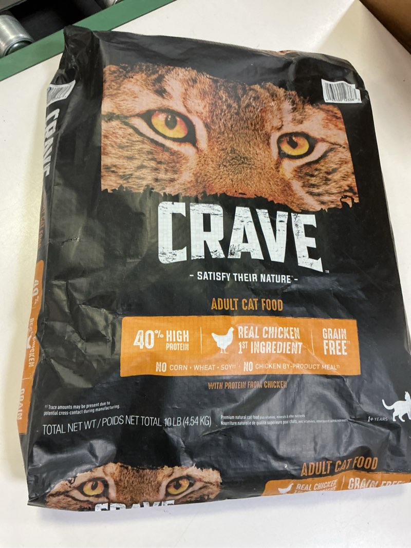 Condition photo showing item condition for CRAVE Grain Free Adult High Protein Natural Dry Cat Food with Protein from Chicken, 10 lb. Bag Adult Chicken 10 Pound (Pack of 1)