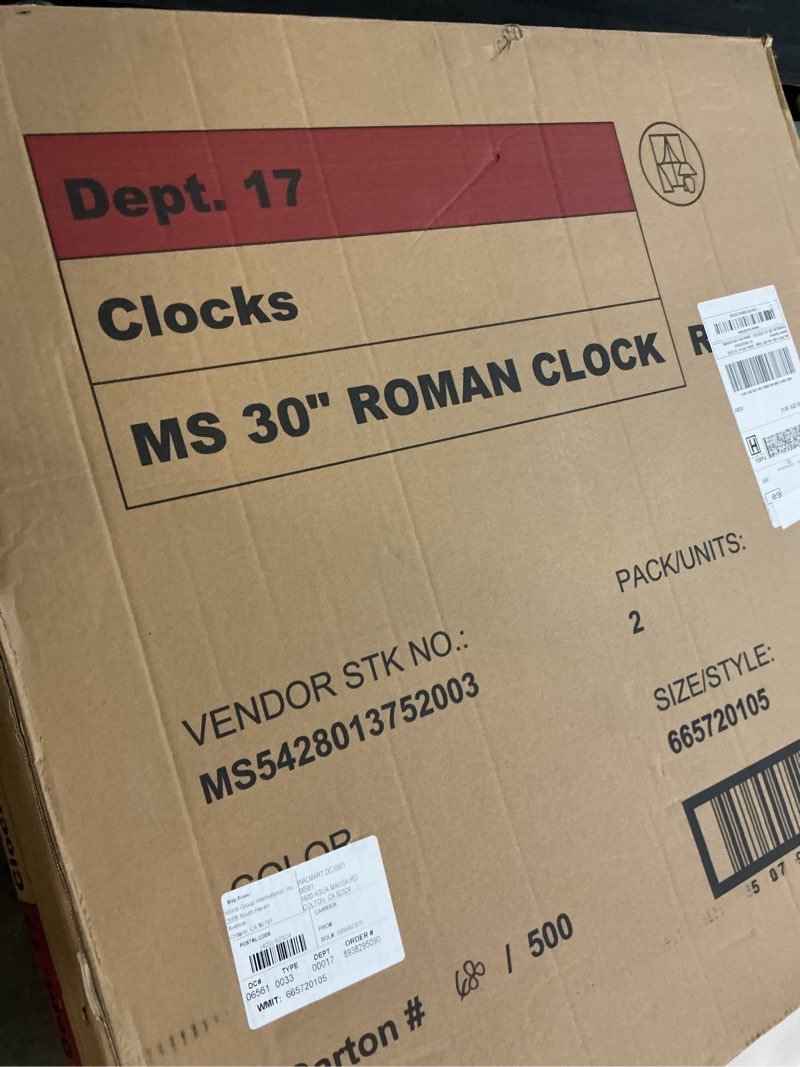 Condition photo showing Good Condition for mainstays 30" battery decorative clock, roman numeral