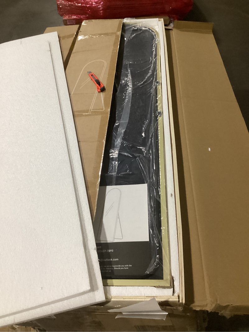 DUMOS Arched Wall-Mounted Full Length Mirror 60"x16" for Bedroom, Full Body Floor Mirror with Stand,